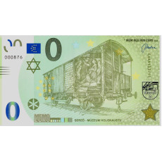 0 Euro biljet Sereď Múzeum Holokaustu